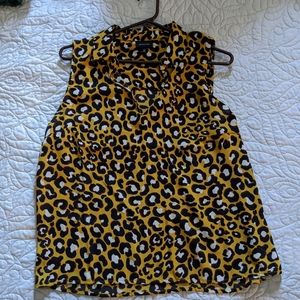 Sleeveless Gold Leopard Blouse